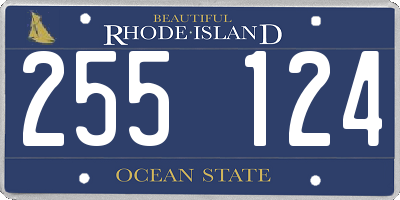 RI license plate 255124