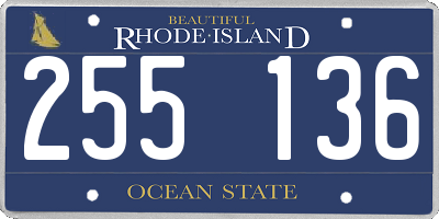 RI license plate 255136