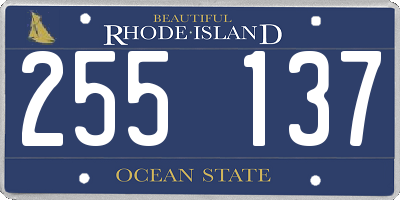 RI license plate 255137