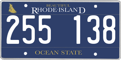 RI license plate 255138