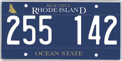 RI license plate 255142