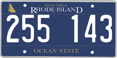 RI license plate 255143