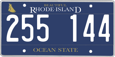 RI license plate 255144