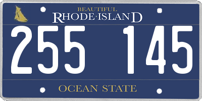 RI license plate 255145