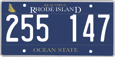 RI license plate 255147