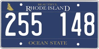 RI license plate 255148