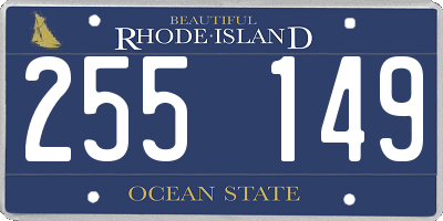RI license plate 255149