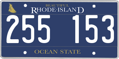 RI license plate 255153