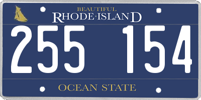 RI license plate 255154