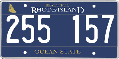 RI license plate 255157