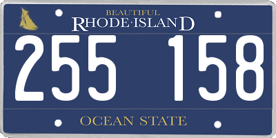 RI license plate 255158