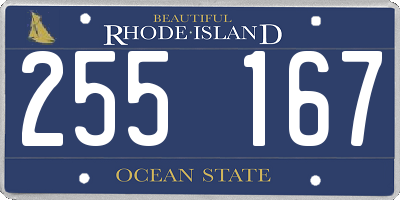 RI license plate 255167