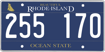 RI license plate 255170