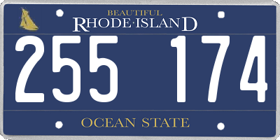 RI license plate 255174