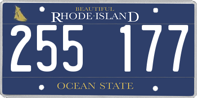 RI license plate 255177
