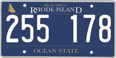 RI license plate 255178