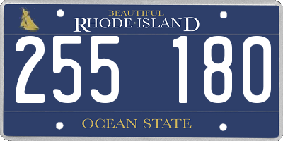 RI license plate 255180