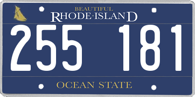 RI license plate 255181