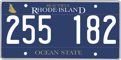 RI license plate 255182