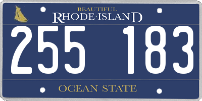 RI license plate 255183
