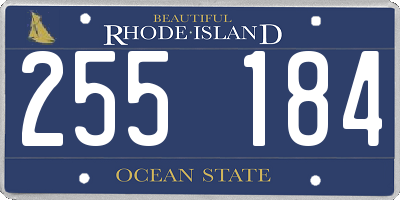 RI license plate 255184