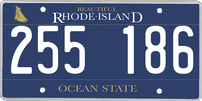 RI license plate 255186