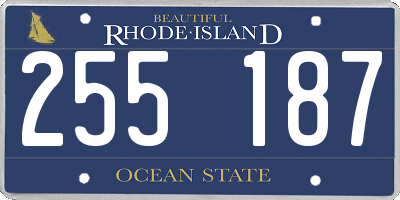 RI license plate 255187