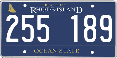 RI license plate 255189
