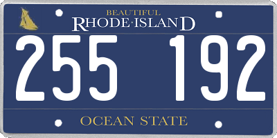 RI license plate 255192