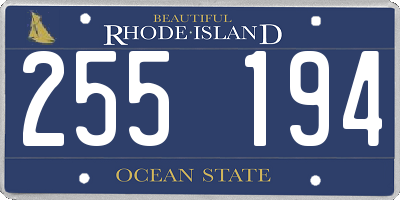 RI license plate 255194