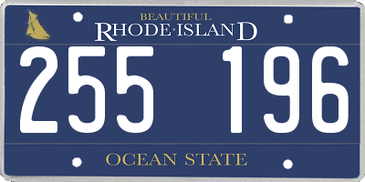 RI license plate 255196