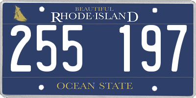 RI license plate 255197