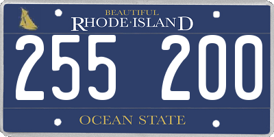 RI license plate 255200