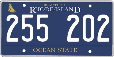 RI license plate 255202