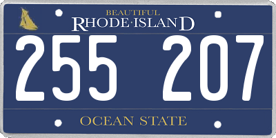 RI license plate 255207