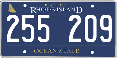 RI license plate 255209