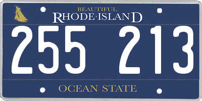 RI license plate 255213