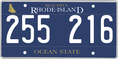 RI license plate 255216