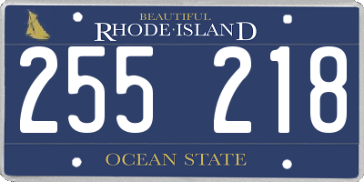 RI license plate 255218