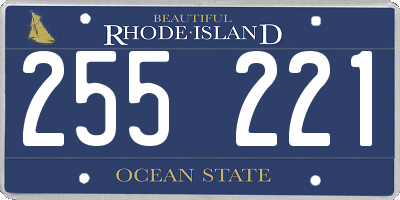 RI license plate 255221