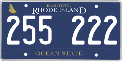 RI license plate 255222
