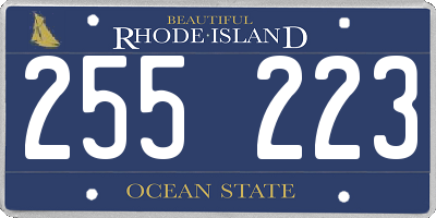 RI license plate 255223