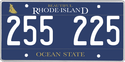 RI license plate 255225