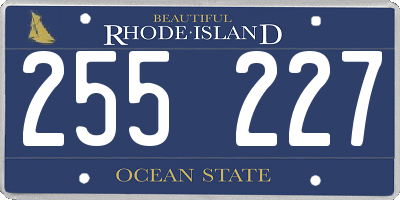 RI license plate 255227