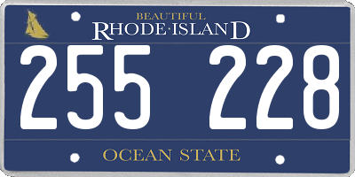 RI license plate 255228