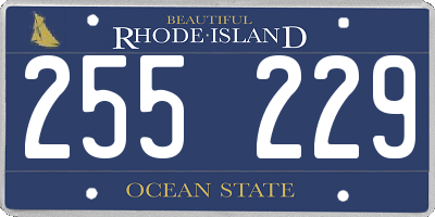 RI license plate 255229