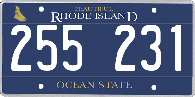 RI license plate 255231