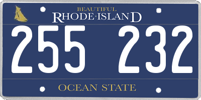 RI license plate 255232