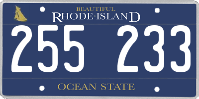 RI license plate 255233