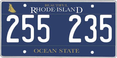 RI license plate 255235